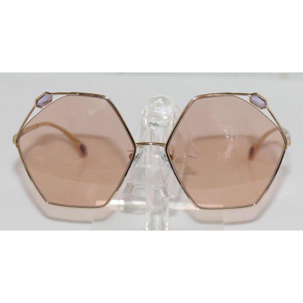 New Women's Bvlgari Pink Gold Geometric Sunglasses